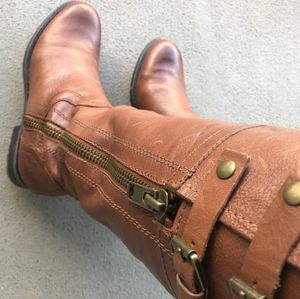 Knee high boots,Nice leather Rich Brown color